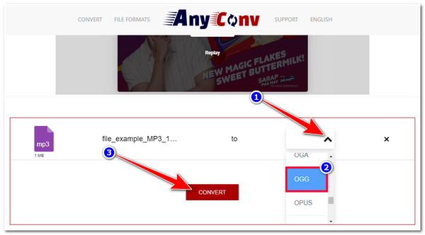 OnlineConvert OGG auswählen Konvertierung starten