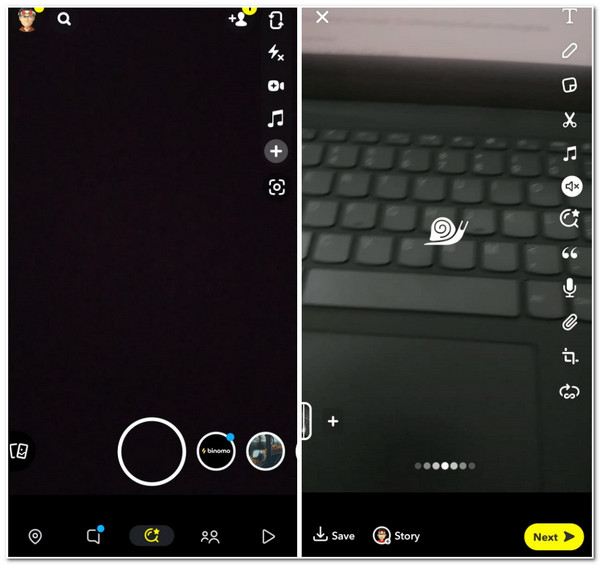 在 Snap 上放慢視訊速度