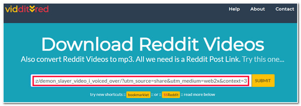 Viddit Επικολλήστε το σύνδεσμο βίντεο στο Viddit