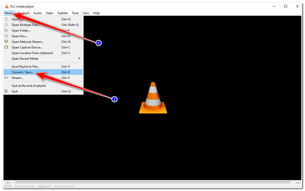 לשונית מדיה של VLC המר שמור