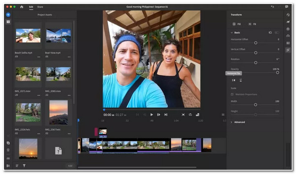 Adobe Premiere Rush インターフェース