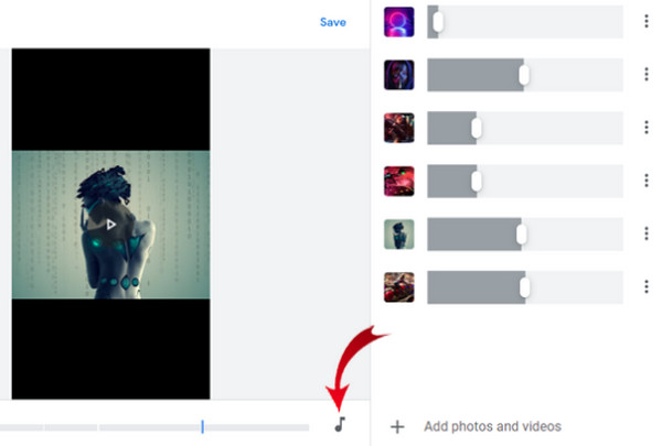 Google Photos -musiikin valitsin