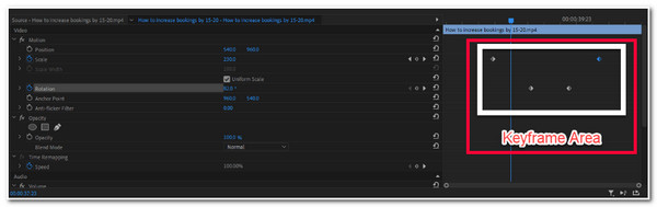 Premiere Pro Keyframe toevoegen