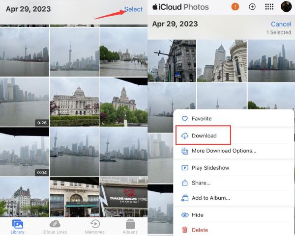 Tải xuống iCloud về cục bộ