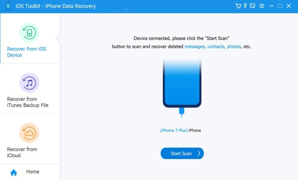 Recover from iOS Device Start Scan