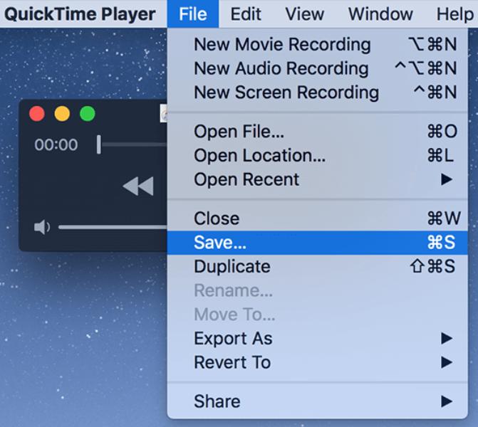 Lagre Mac QuickTime