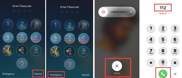 Unlock with Emergency Call Screen