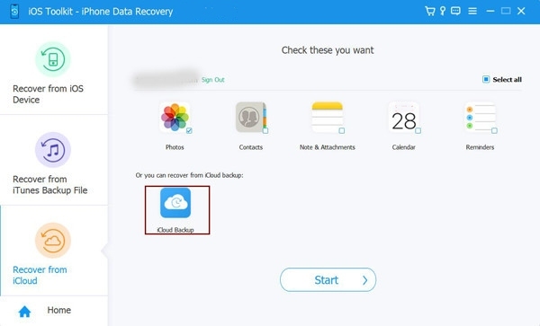 Wählen Sie das iCloud-Backup
