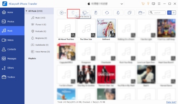 คลิกส่งออกไปยังอุปกรณ์