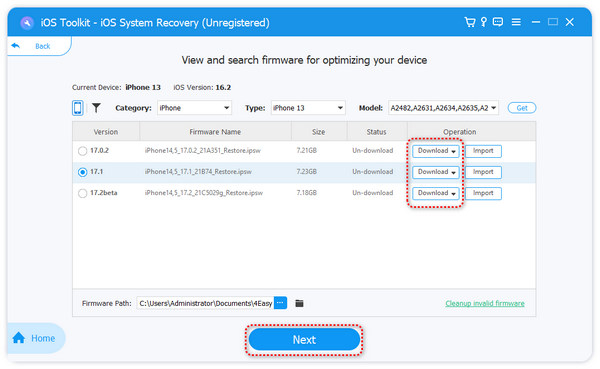 Download Firmware and Fix 4Easysoft