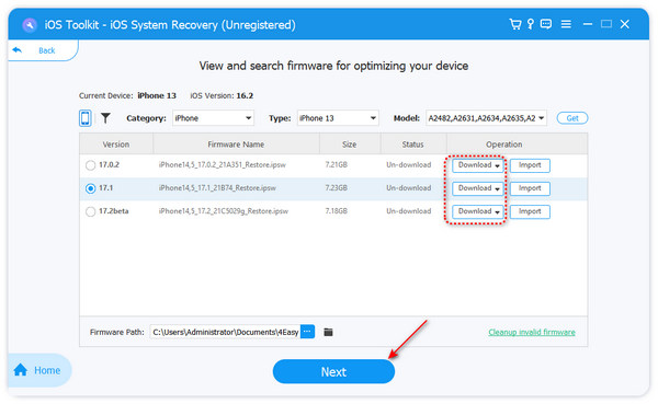 Download Firmware to Fix 4Easysoft