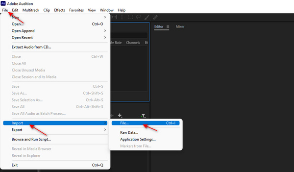 Importa file MOV Premiere