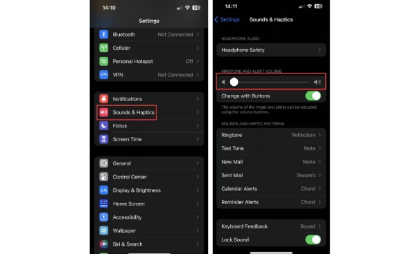Lisää äänenvoimakkuutta, korjaa iPhone-hälytys