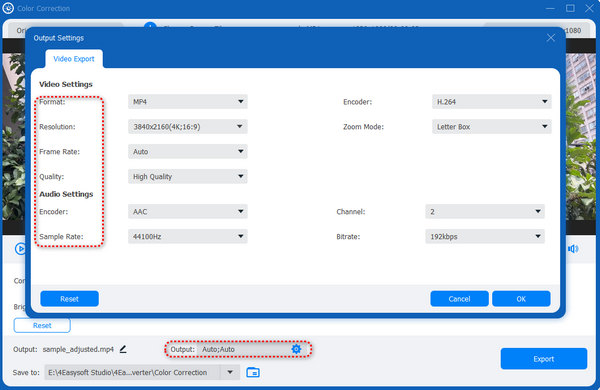 Output Settings 