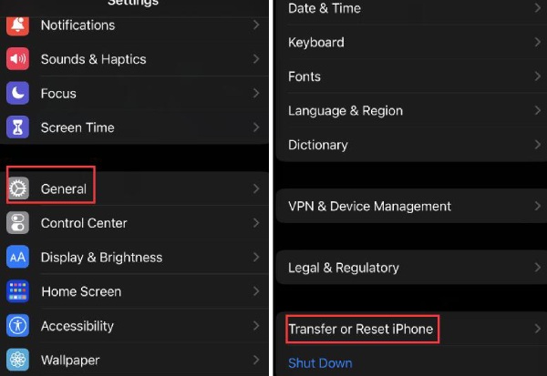 iPhone 재설정을 탭하세요
