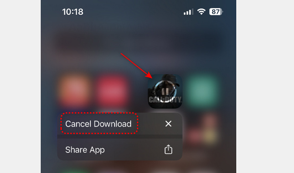 Cancel Download iPhone