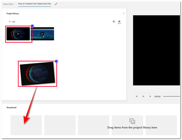 Przeciągnij wideo do storyboardu