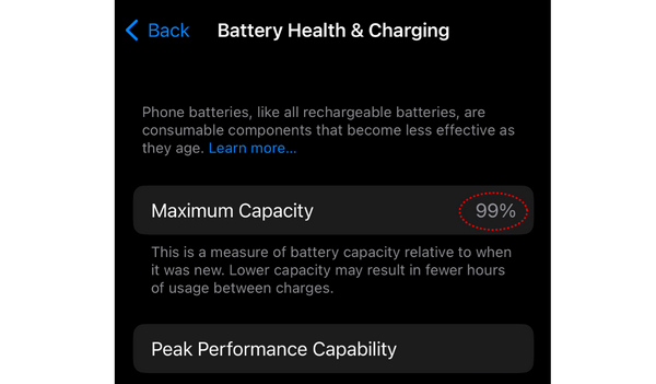 Capacité maximale de l'iPhone