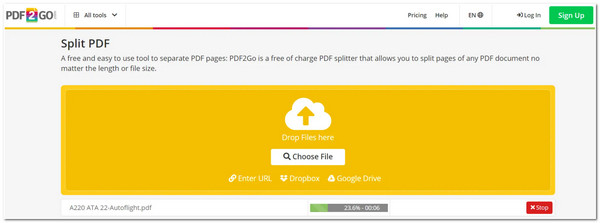 PDF2Go PDF Cutter 