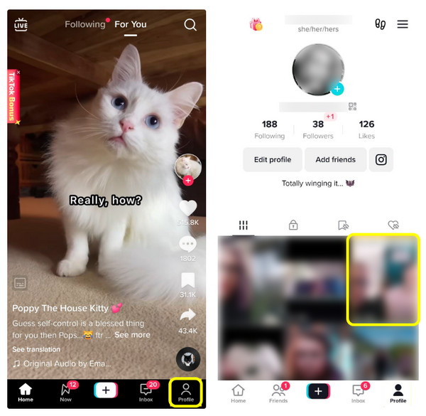TikTok Valitse video