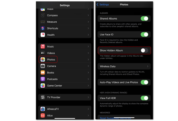Turn Off Hidden Album iPhone