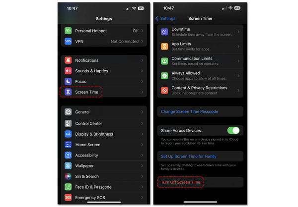 Turn Off Screen Time iPhone
