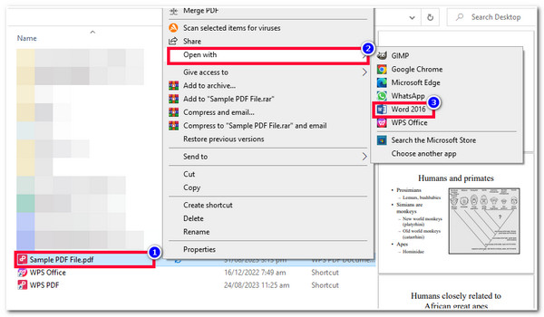 Akses PDF Pilih Buka dengan Microsoft
