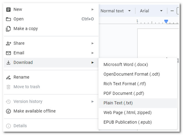 Google Docs PDF to Text