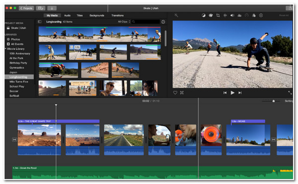 iMovie ei-lineaarinen videoeditori