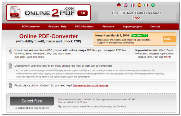 Online2PDF PDF snekker