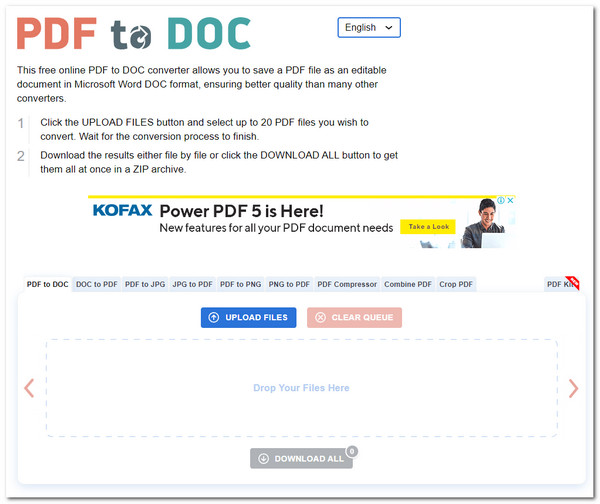 PDF to Word Interface