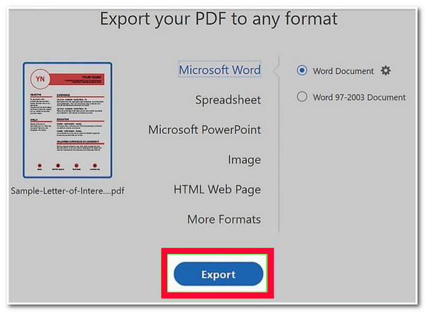 Tick Export Option Save Converted File
