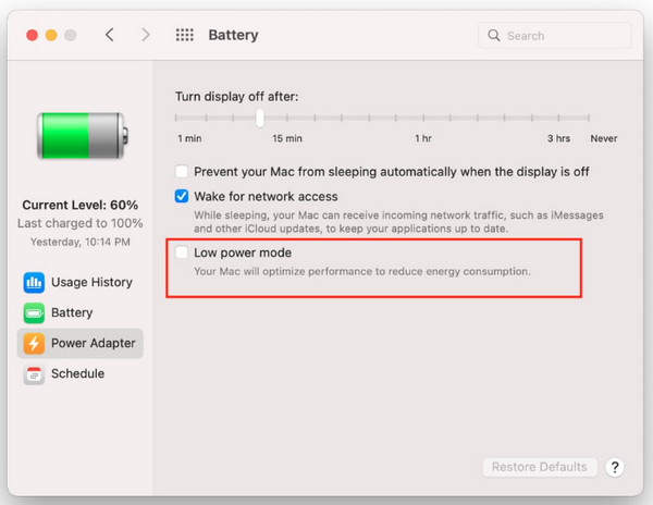 Turn Off Low Power Mode