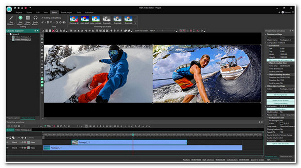 VSDC epälineaarinen videoeditori