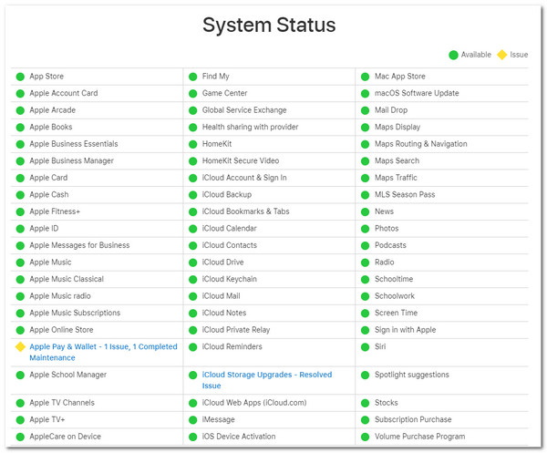 Check Apple System Status