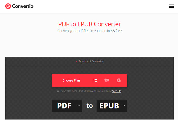 Convertio PDF to EPUB