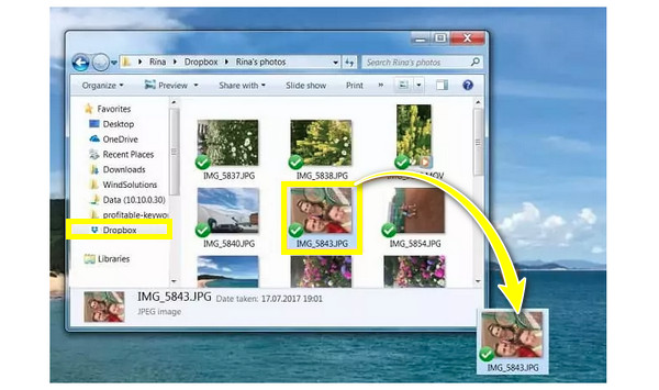 Pemindahan Dropbox ke PC