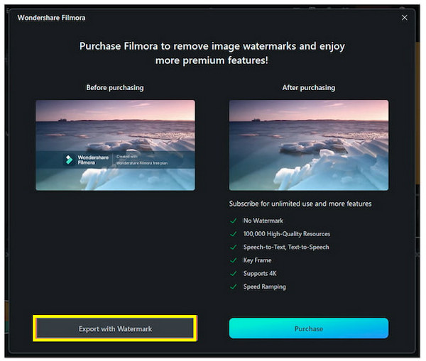 Filmora Export with Watermark