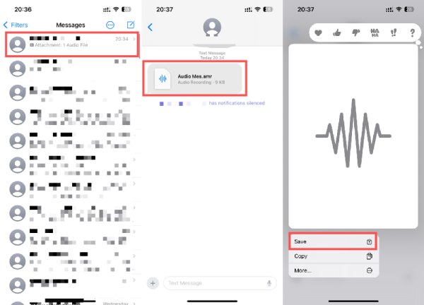 Save Voice Messages Received iPhone