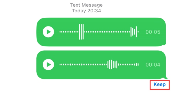 Save Voice Messages Sent iPhone