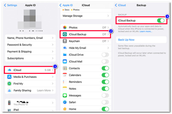 Turn On iCloud Backup