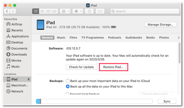 Avaa käytöstä poistetun iPhonen lukitus Finder iTunesilla
