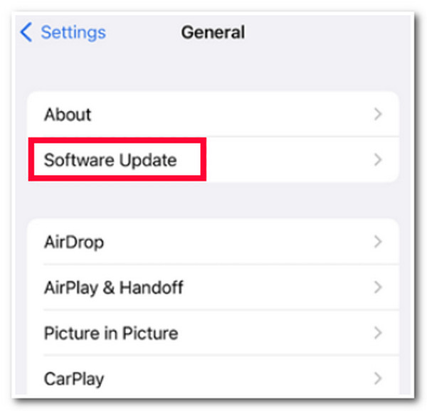 Aktualizujte verzi iOS