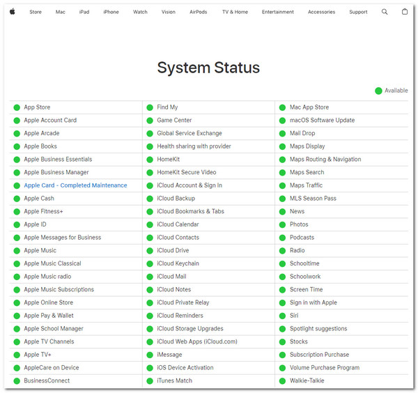 Tarkista Apple Server Down
