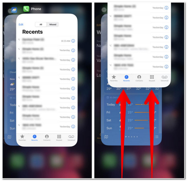 Lukk Start telefonappen på nytt