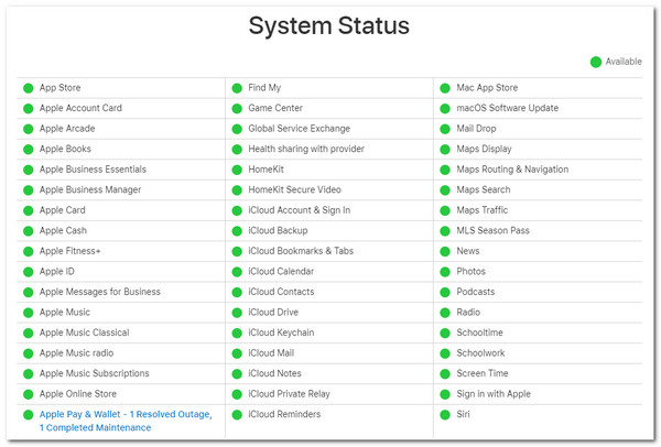 Check iCloud System Status