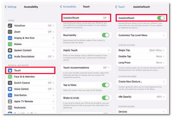 Aktiver Assistive Touch Orientering