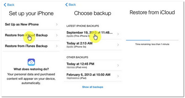Az iCloud visszaállítása
