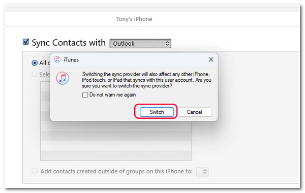 Sync Outlook Contacts