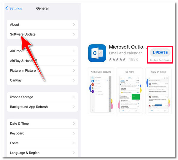 Oppdater Outlook iPhone